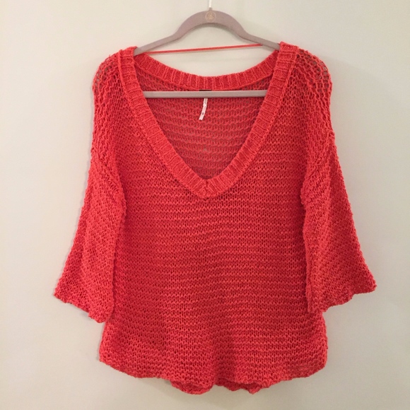 Free People Sweaters - FREE PEOPLE Chunky knit orange sweater